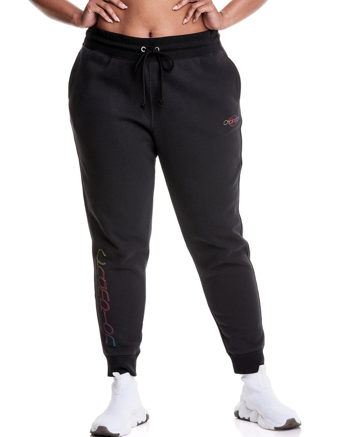 Champion Womens Joggers NZ - Plus Reverse Weave Black ( 5148-HJMSV )